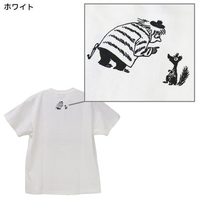 ムーミン T-SHIRTS プレミアムTシャツ 冬 ムーミン＆トゥーティッキ M ホワイト 北欧 ワタナベ｜詳細画像