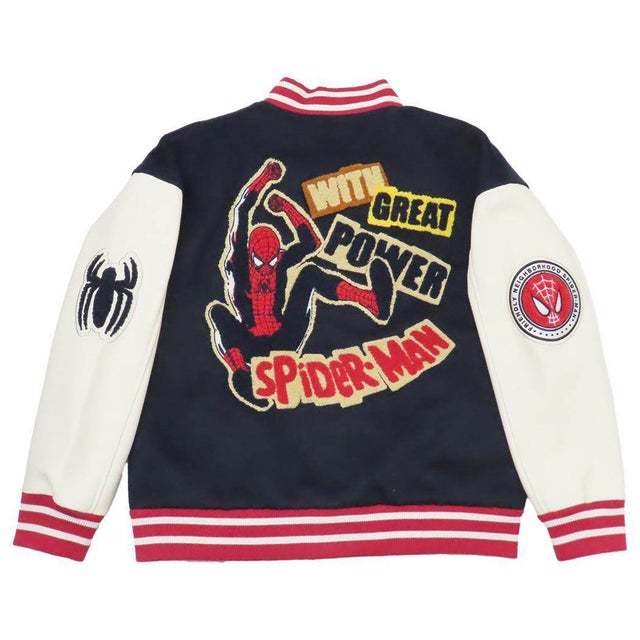 スパイダーマン アウター レディース スタジャン グレートパワー L MARVEL 丸眞 プレゼント スカジャン オーバーサイズ キャラクター グッズ