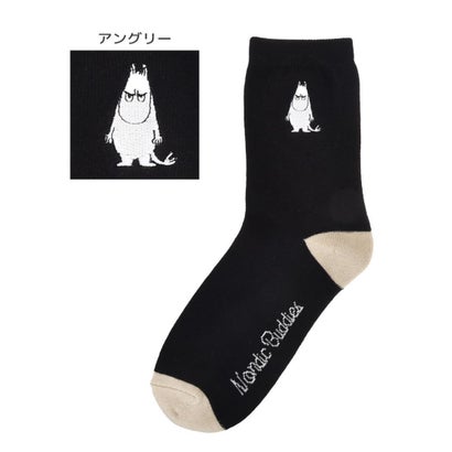 シネマコレクション cinemacollection ムーミン 女性用 靴下 刺繍ソックス アングリー 北欧 ノルディックバディズジャパン｜詳細画像