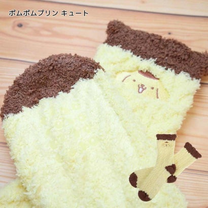 サンリオ 女性用防寒靴下 編み込みボアソックス 23～25cm ポムポムプリン キュート sanrio ジェイズプランニング｜詳細画像