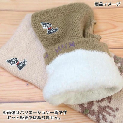 ムーミン アームウォーマー リトルミイ 刺繍 花ライン 二重編み オフホワイト 北欧 ウイックス｜詳細画像