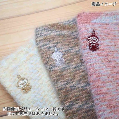 ムーミン アームウォーマー リトルミイ 刺繍 フェザー カスリ ブラウン 北欧 ウイックス｜詳細画像