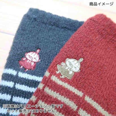 ムーミン アームウォーマー リトルミイ 刺繍 バイカラー 内パイル レッド 北欧 ウイックス｜詳細画像