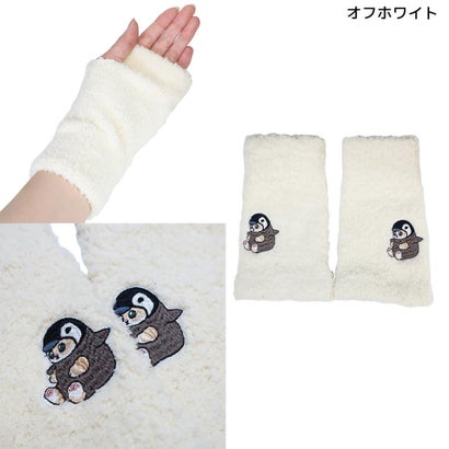 モフサンド アームカバー マシュマロアームウォーマー ぺんぎんにゃん 刺繍 オフホワイト mofusand ウイックス｜詳細画像