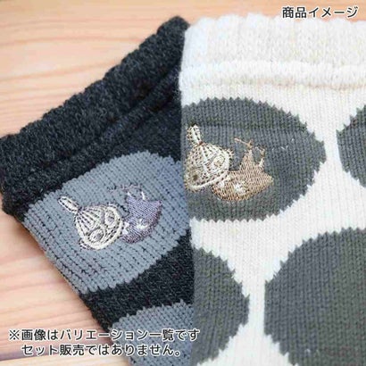 ムーミン アームウォーマー ドット リトルミイ 刺繍 グローブ 内パイル起毛W7 オフホワイト 北欧 ウイックス｜詳細画像
