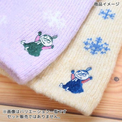 ムーミン アームウォーマー 雪 ＆ リトルミイ 刺繍 SWH オフホワイト 北欧 ウイックス｜詳細画像