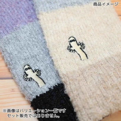 ムーミン アームウォーマー マルチ切替 ニョロニョロ 刺繍 グローブ ブークレ ブラック 北欧 ウイックス｜詳細画像
