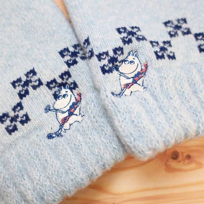 ムーミン アームウォーマー スキー ムーミン 刺繍 SWH ブルー 北欧 ウイックス｜詳細画像