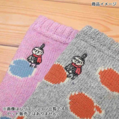 ムーミン アームウォーマー リンゴ リトルミイ 刺繍 グローブ 内パイル起毛W7 ピンク 北欧 ウイックス｜詳細画像