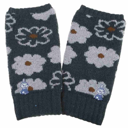 ムーミン アームウォーマー リトルミイ 刺繍 花柄 ふわニット ブラック 北欧 ウイックス｜詳細画像
