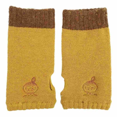ムーミン アームウォーマー リトルミイ 刺繍 グローブ パイル ゴム切替 イエロー 北欧 ウイックス｜詳細画像