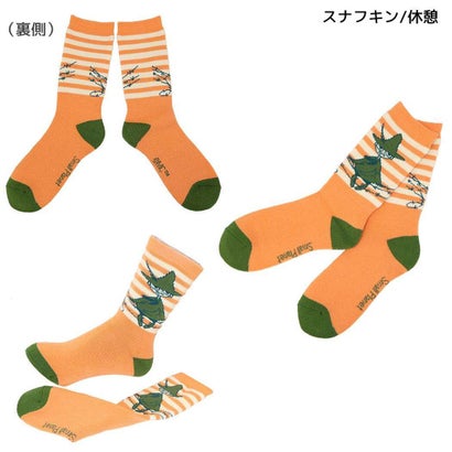 MOOMIN 女性用防寒室内靴下 ぽっかぽかルームソックス スナフキン/休憩 北欧 スモールプラネット｜詳細画像