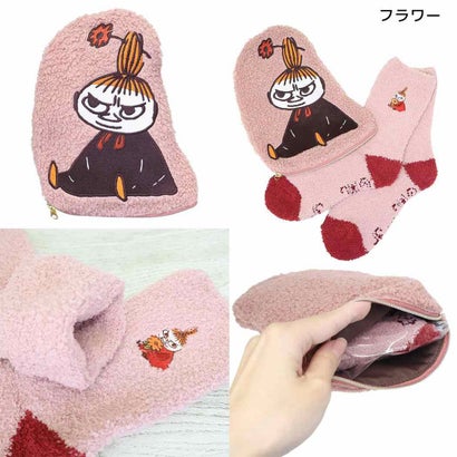 MOOMIN 靴下＆ポーチセット もこもこ靴下 in ポーチ フラワー 北欧 スモールプラネット｜詳細画像
