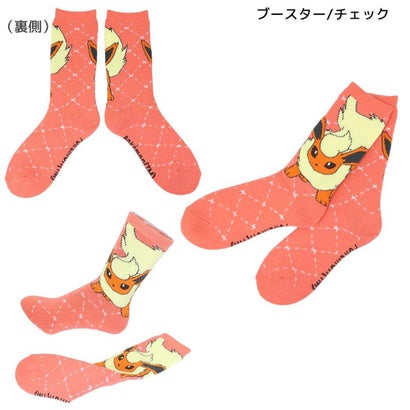 ポケットモンスター 女性用防寒室内靴下 ぽっかぽかルームソックス ブースター/チェック ポケモン スモールプラネット｜詳細画像