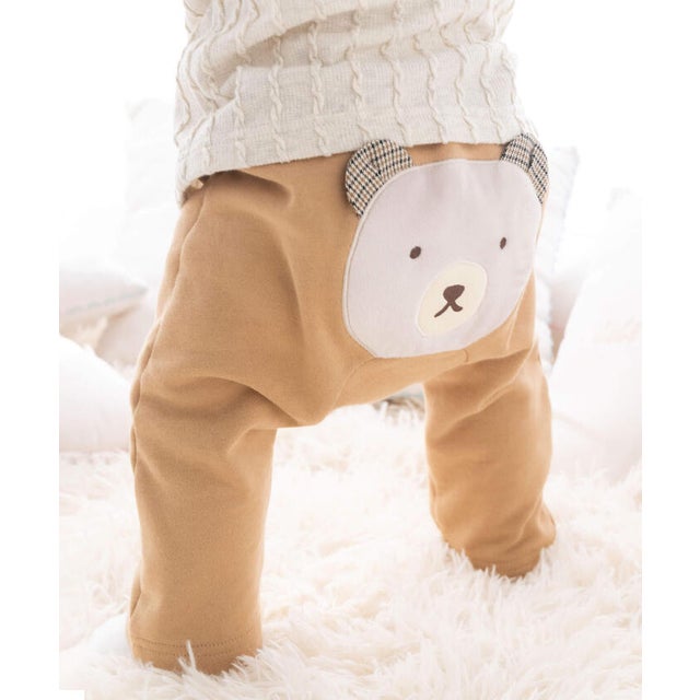 ミニ裏毛クマパンツ(70~90cm) （ベージュ）