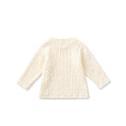 ケーブルニットTシャツ(70~90cm) （オフホワイト）｜詳細画像