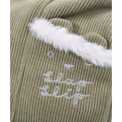 うさぎ くま アニマル 刺繍 ファー 裾 フリル ウエスト リボン ショートパン （ピンク）｜詳細画像