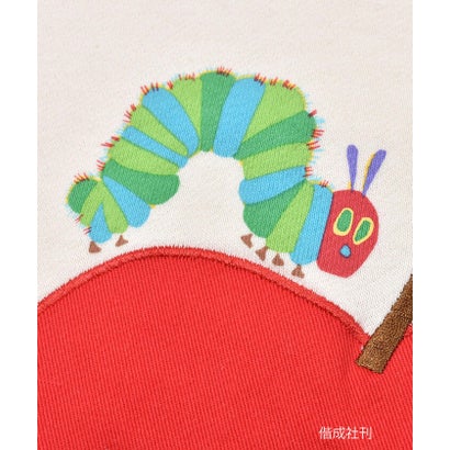 【 絵本コラボ 】 はらぺこあおむし イラスト リンゴ 胸ポケット トレーナー  （オフホワイト）｜詳細画像