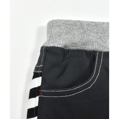 スラップ スリップ SLAP SLIP 前後ボーダー柄無地切り替えはたらくくるまプリント7分丈パンツ(80~130cm) （オレンジ）｜詳細画像