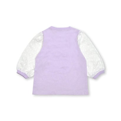 パールレースパフスリーブ7分袖Tシャツ(90~140cm) （パープル）｜詳細画像