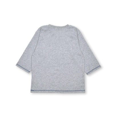 消防車パッチ刺しゅう7分袖Tシャツ(80~130cm) （グレー）｜詳細画像
