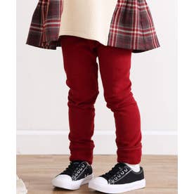 裾リボンレースレギンス(80~130cm) （レッド）