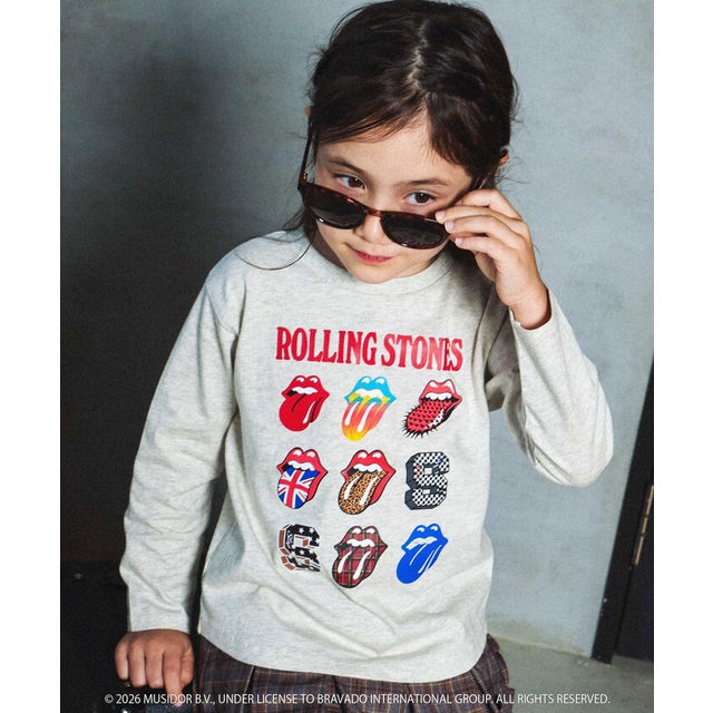 【ザ・ローリング・ストーンズxSLAP】フロントxバックロゴプリント長袖Tシャツ （オフホワイト）
