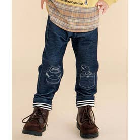 裾折り返しモチーフ付きパンツ(80~120cm) （ネイビー）