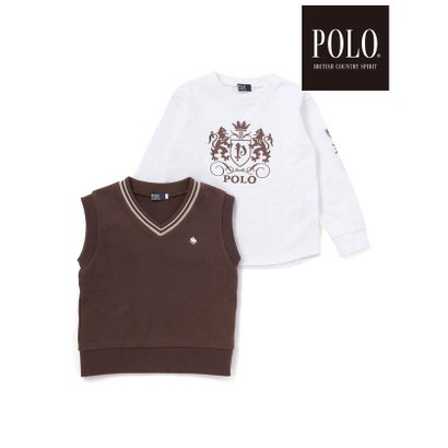 スラップ スリップ SLAP SLIP 【POLO BCS(ポロ・ビーシーエス)×SLAP SLIP】長袖Tシャツ＆ベス （ネイビー）｜詳細画像