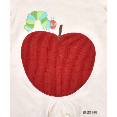 【 絵本コラボ 】 はらぺこあおむし スヤスヤ イラスト りんご パッチ ロンパ【返品不可商品】 （グリーン）｜詳細画像