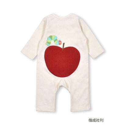 【 絵本コラボ 】 はらぺこあおむし スヤスヤ イラスト りんご パッチ ロンパ【返品不可商品】 （オフホワイト）｜詳細画像