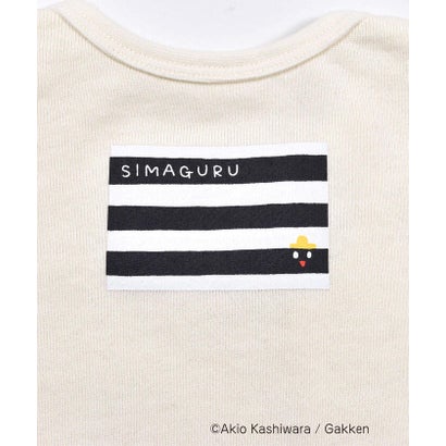 【 絵本コラボ 】 しましまぐるぐる まるまるぽぽぽん イラスト ロンパース ベ【返品不可商品】 （オフホワイト系）｜詳細画像