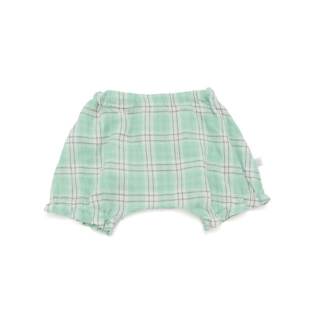 クマ恐竜チェックブルマベビー【返品不可商品】 （グリーン系(恐竜)）