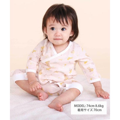 スラップ スリップ ベビー SLAP SLIP BABY 総柄プリント長袖インナーロンパース 肌着ベビー(60~70cm) （ブルー系）｜詳細画像
