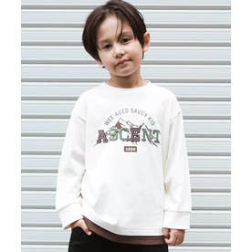 ASCENTレイヤード風ビッグ長袖Tシャツ(110~160cm) （オフホワイト）