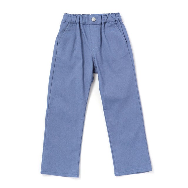 メランジストレッチ ストレートパンツ(100~160cm) （ブルー）