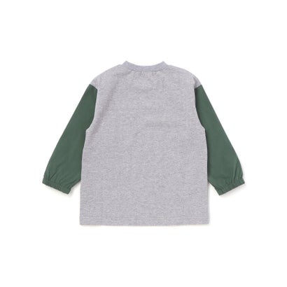 ワスク WASK 異素材スリーブ ポケットデザイン長袖Tシャツ(110~160cm) （グリーン）｜詳細画像