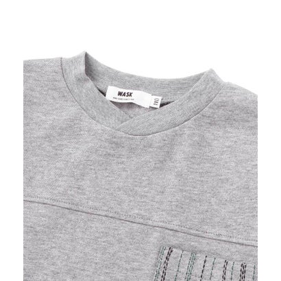 ワスク WASK 異素材スリーブ ポケットデザイン長袖Tシャツ(110~160cm) （グリーン）｜詳細画像
