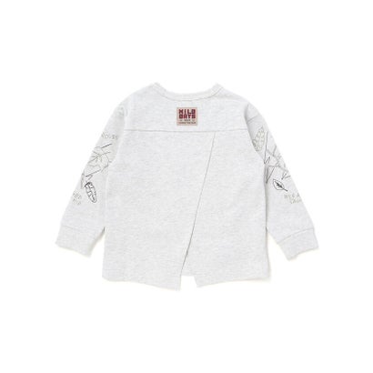 ワスク WASK 袖プリント レイヤード風ビッグ長袖Tシャツ(100~160cm) （レッド）｜詳細画像