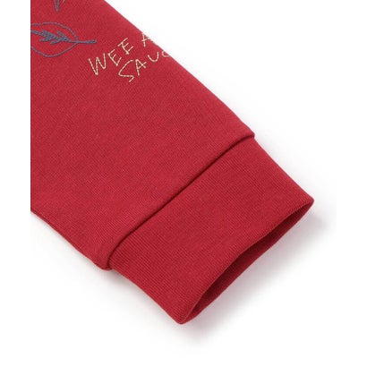 ワスク WASK 袖プリント レイヤード風ビッグ長袖Tシャツ(100~160cm) （レッド）｜詳細画像