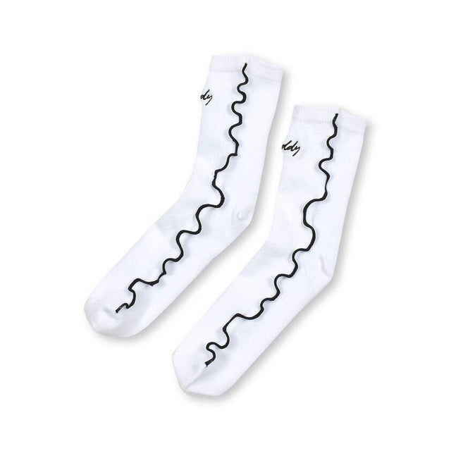 【 ニコ☆プチ 掲載 】メロー刺しゅうロゴソックス(19~24cm) （ホワイト）