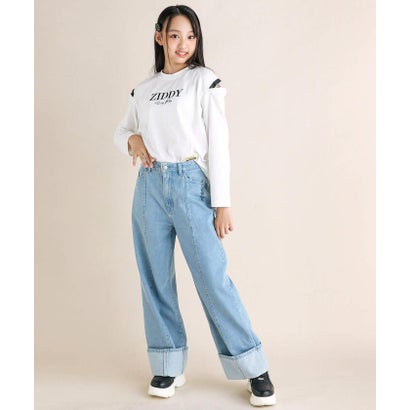 肩開きロゴTシャツ(130~160cm) （ブラック）｜詳細画像
