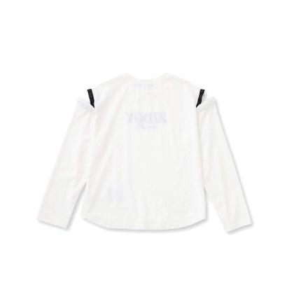 肩開きロゴTシャツ(130~160cm) （ブラック）｜詳細画像