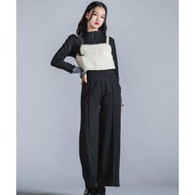 ラメシャギービスチェ＆カットツイルパンツセットアップ2点セット(130~160c （オフホワイト）