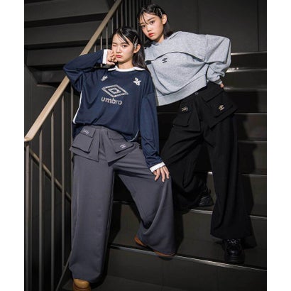 ジディー ZIDDY 【umbro】レイヤード風パンツ(130~160cm) （ブラック）｜詳細画像