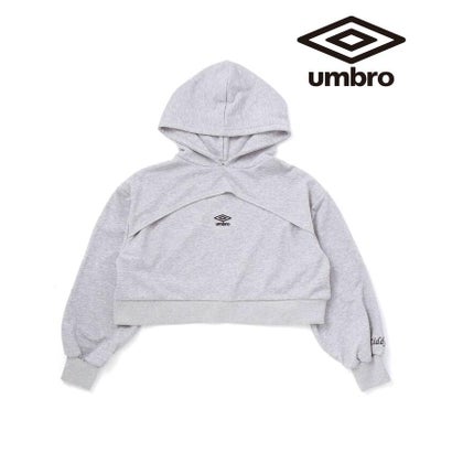 【umbro】切り替えショート丈フーディトレーナー(130~160cm) （ブラック）｜詳細画像