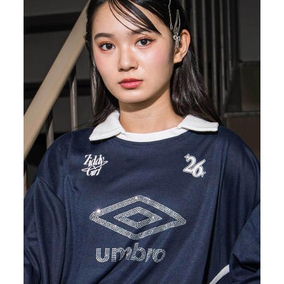 【umbro】ラインストーンロゴトレーナー(130~160cm) （ネイビー）｜詳細画像