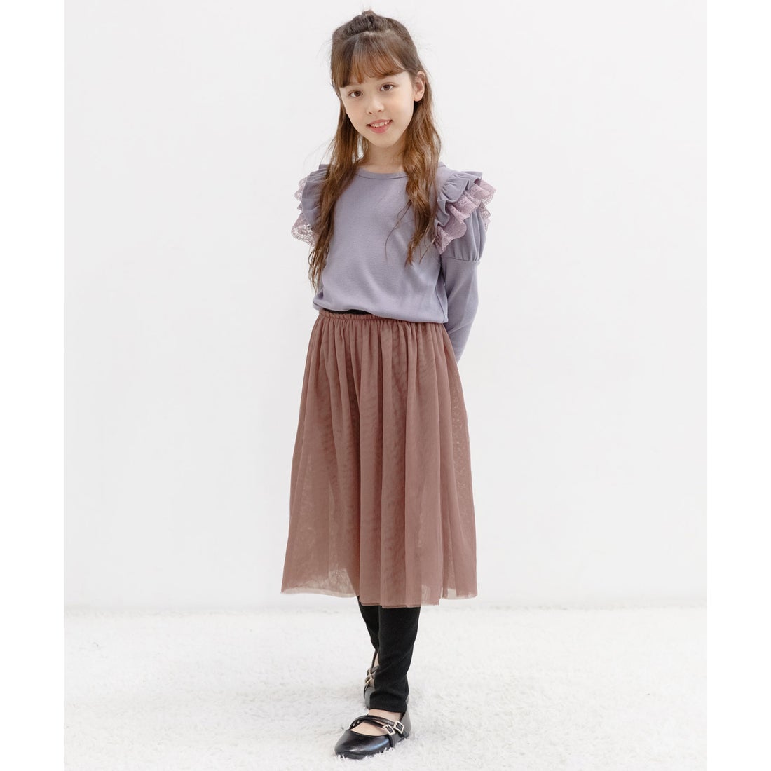 コドモフク ビー 子供服Bee 10分丈スカッツ （ロングライトグレー 