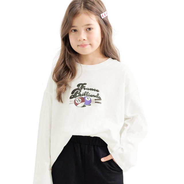 プリントTシャツ （ビリヤード×ホワイト地）