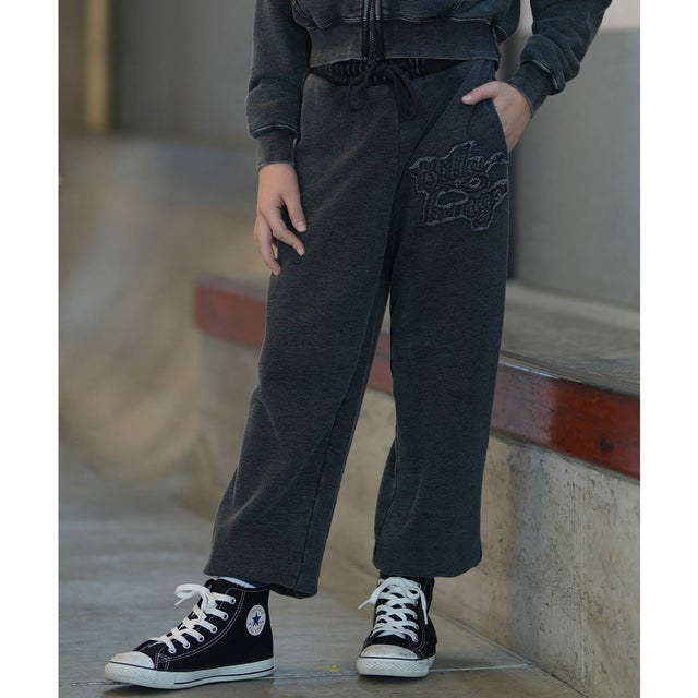 ロングパンツ キッズ 子供 スウェット パンツ GIRLS （BLK）